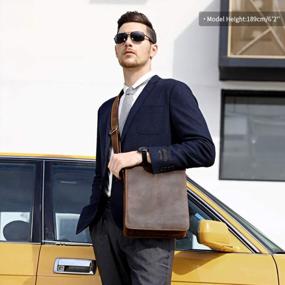 img 3 attached to Stylish & Compact: Kattee Leather Messenger Bag For Men, Perfect For A 10" Laptop
