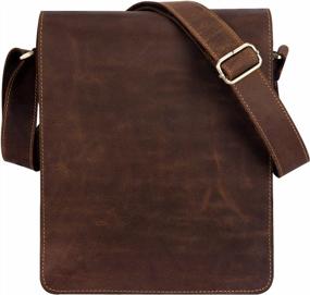 img 4 attached to Stylish & Compact: Kattee Leather Messenger Bag For Men, Perfect For A 10" Laptop