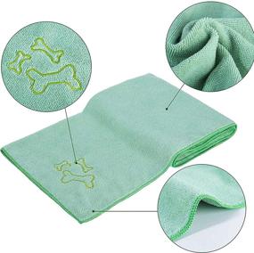 img 2 attached to Ultra Absorbent Microfiber Dog Towel, 3-Pack - Ideal for Bathing, Beach, and Muddy Paws - Large Size 40″ x 20″ - Quick Drying Pet Bath Towels - Lightweight and Essential for Cat and Puppy Showers