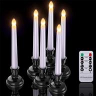 светодиодные конические свечи с таймерами, pchero 6 pack беспламенные мерцающие оконные свечи с батарейным питанием и держателями для подсвечников на день благодарения рождественские украшения для дома логотип
