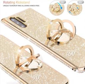 img 3 attached to Samsung Galaxy Note 10 Plus/Note 10 Plus 5G Case, Glitter Luxury Cute Phone Cover For Women Girls With Kickstand, Bling Diamond Rhinestone Bumper And Ring Stand - Gold
