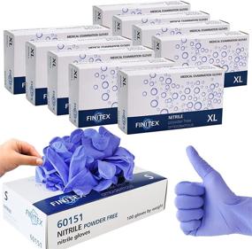 img 4 attached to Finitex Ice Blue Nitrile Exam Gloves - Powder-Free, 🧤 1000 PCS, Medical Grade Examination, Home Cleaning, Food Handling Gloves