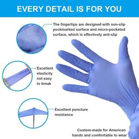 img 2 attached to Finitex Ice Blue Nitrile Exam Gloves - Powder-Free, 🧤 1000 PCS, Medical Grade Examination, Home Cleaning, Food Handling Gloves
