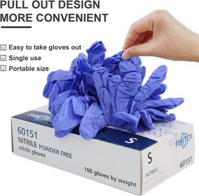 img 1 attached to Finitex Ice Blue Nitrile Exam Gloves - Powder-Free, 🧤 1000 PCS, Medical Grade Examination, Home Cleaning, Food Handling Gloves