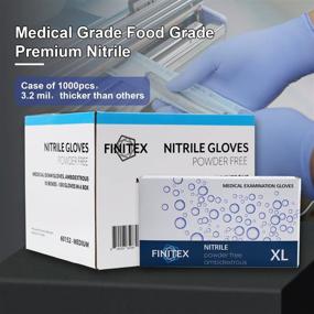 img 3 attached to Finitex Ice Blue Nitrile Exam Gloves - Powder-Free, 🧤 1000 PCS, Medical Grade Examination, Home Cleaning, Food Handling Gloves
