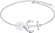 nautical-themed 925 sterling silver bracelet with customizable initial, perfect jewelry for women and teens logo