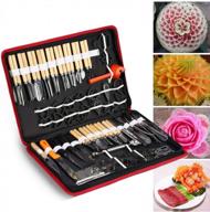 master the art of culinary carving: 80pcs chrome steel peeling and carving tool kit with carry bag for fruits, vegetables and halloween pumpkins logo
