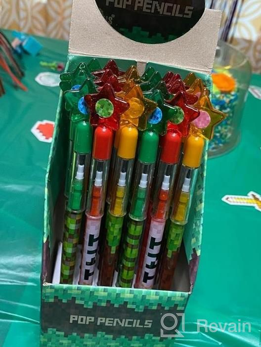 img 1 attached to 24 Pcs Pixel Miner Themed Multi Point Pencils Party Favor Mine Pixel Craft Classroom Rewards Prizes Goody Bag Treat Bag Stuffers review by Eder Boesel