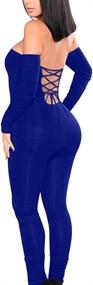 img 2 attached to GOBLES Women Shoulder Backless Jumpsuit Women's Clothing : Jumpsuits, Rompers & Overalls