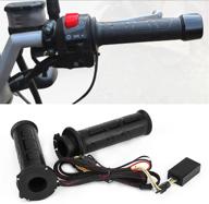 🔥 qiilu electric hot hand grips: adjustable power heated grips for motorcycle atv - 22mm, 1 pair, 12w-24w, black логотип