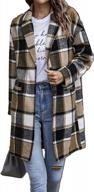 тренч в шотландскую клетку из смесовой шерсти для женщин: повседневная куртка-рубашка на пуговицах с карманами в клетку - prettygarden 2023 логотип