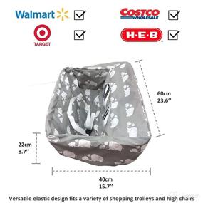 img 3 attached to 🐘 Pozico Portable Baby Shopping Cart Cover & Highchair Cover: Machine Washable, Replaceable Infant Seat Cover in White Elephant & Grey