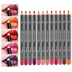img 4 attached to 12-Piece Waterproof & Long-Lasting Lip Liner Set With Ksndurn Lip Pencil - Achieve Perfectly Defined And Colored Lips With Brown Shades