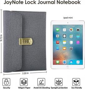 img 3 attached to Secure Your Thoughts With JoyNote Journal - Locking Diary With Digital Password And Card Slots For Women - Dark Grey A5 Journal With Pen Holder And 190 Pages