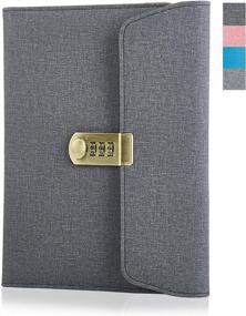 img 4 attached to Secure Your Thoughts With JoyNote Journal - Locking Diary With Digital Password And Card Slots For Women - Dark Grey A5 Journal With Pen Holder And 190 Pages
