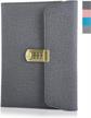secure your thoughts with joynote journal - locking diary with digital password and card slots for women - dark grey a5 journal with pen holder and 190 pages logo