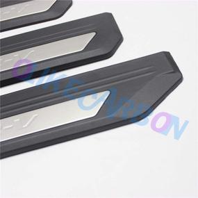 img 2 attached to 🚗 Fashion Style Car Door Sill Scuff Plate Entry Guard Protector Trim OLIKE for Honda HRV 2015-2018 HR-V