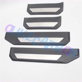 img 4 attached to 🚗 Fashion Style Car Door Sill Scuff Plate Entry Guard Protector Trim OLIKE for Honda HRV 2015-2018 HR-V