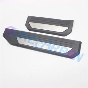 img 1 attached to 🚗 Fashion Style Car Door Sill Scuff Plate Entry Guard Protector Trim OLIKE for Honda HRV 2015-2018 HR-V