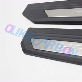 img 3 attached to 🚗 Fashion Style Car Door Sill Scuff Plate Entry Guard Protector Trim OLIKE for Honda HRV 2015-2018 HR-V