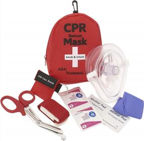 img 3 attached to ASA TECHMED 6 Pack Emergency First Aid Kit - CPR Rescue Mask, Pocket Resuscitator With One Way Valve, EMT Trauma Scissors, Tourniquet, Gloves, Antiseptic Wipes Ideal For CPR Training