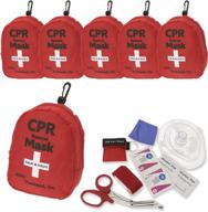 asa techmed 6 pack emergency first aid kit - cpr rescue mask, pocket resuscitator with one way valve, emt trauma scissors, tourniquet, gloves, antiseptic wipes ideal for cpr training logo