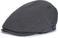 faleto grey men's flat ivy gatsby newsboy hat for year-round style logo