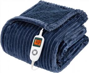 img 4 attached to Heat Up Your Nights With DAILYLIFE Electric Blanket: Soft & Cozy, 50"X60", 10 Heating Settings, Deep Blue