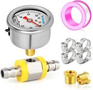 🔥 meanlin stainless steel glycerin-filled fuel pressure gauge - 0-60psi, 1/8" npt, with 1.5" dial face - liquid-filled wog water oil gas pressure gauge (9-piece kit, back mount) logo