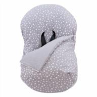 stay warm and stylish with janabebe's universal bunting bag for car seat gr 0 - white star cotton logo