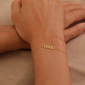 img 2 attached to 18-каратный позолоченный индивидуальный браслет на щиколотку - персонализированное имя ювелирный подарок для женщин от 3UMeter