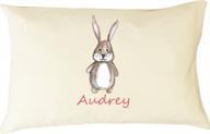 подушка для малышей из органического хлопка с наволочкой акварельного кролика, персонализированная подарочная коробка, 13 x 18 дюймов от dordor &amp; gorgor логотип
