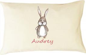 img 2 attached to Organic Cotton Toddler Pillow With Watercolor Bunny Pillowcase, Personalized Giftable Box, 13 X 18 Inches By DorDor & GorGor