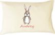 organic cotton toddler pillow with watercolor bunny pillowcase, personalized giftable box, 13 x 18 inches by dordor & gorgor logo