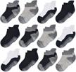 breathable cotton mesh ankle socks with non-slip grip for newborns, infants, toddlers, and children - pack of 6/12 logo