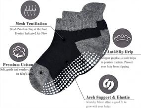 img 2 attached to Breathable Cotton Mesh Ankle Socks With Non-Slip Grip For Newborns, Infants, Toddlers, And Children - Pack Of 6/12