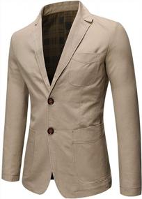 img 2 attached to Autumn Slim Fit Sport Coat With 2-Button Closure For Men'S Casual Look
