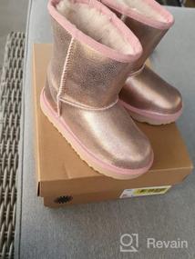 img 5 attached to 👢 Мальчиковые модные ботинки UGG Classic с металлическим блеском.