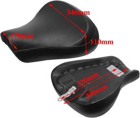 img 1 attached to 🏍️ Comfortable & Stylish HIYOYO Motorcycle Black Wide Solo Driver Seat Cushion for Harley Sportster 883/1200 Forty Eight (1983-2003)