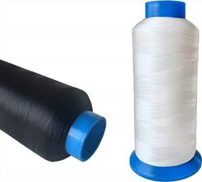 img 1 attached to Set Of 2 Large Black And White Bobbin Thread Spools For Embroidery And Sewing Machines - 5500 Yards (5000 Meters) Per Spool - 100% Polyester - Ideal For High-Volume Sewing - By HimaPro