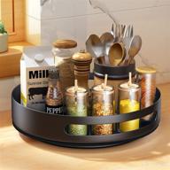 efficient 10-inch black steel lazy susan organizer by sayzh - rotating spice racks for cupboards, pantries, and tables logo