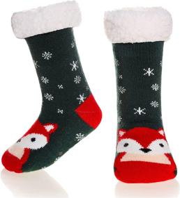 img 4 attached to Slipper Thicken Non Skin Children Thermal Girls' Clothing : Socks & Tights