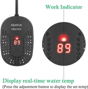 img 2 attached to 🐠 Mini Aquarium Heater 50W 100W - Digital Fish Tank Heater with External Setting Button | Shatterproof Heater for Fish or Turtle Tank up to 30 gallons - HITOP