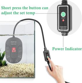 img 1 attached to 🐠 Mini Aquarium Heater 50W 100W - Digital Fish Tank Heater with External Setting Button | Shatterproof Heater for Fish or Turtle Tank up to 30 gallons - HITOP