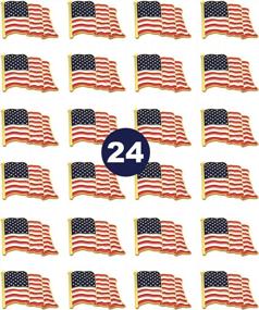 img 4 attached to 24 Pack American Flag Lapel Pins - USA Metal Enamel Waving US Patriotic Badge