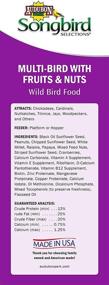 img 3 attached to 🐦 Audubon Park Songbird Selections 11980 - Premium Multi Wild Bird Food with Fruits and Nuts, 15 lb