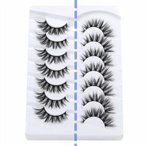 img 1 attached to Lanflower'S 7-Pack Of Crisscross Faux Mink False Eyelashes For A Natural Looking Cat Eye