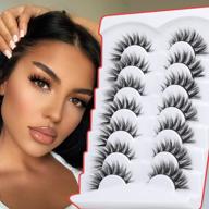 lanflower's 7-pack of crisscross faux mink false eyelashes for a natural looking cat eye logo