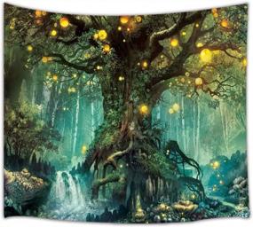 img 2 attached to Fantasy Magical Forest Tapestry With Elves Tree Of Life Wall Hanging - 79"X59" (RB-FMF-1)