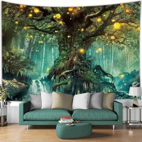 img 3 attached to Fantasy Magical Forest Tapestry With Elves Tree Of Life Wall Hanging - 79"X59" (RB-FMF-1)